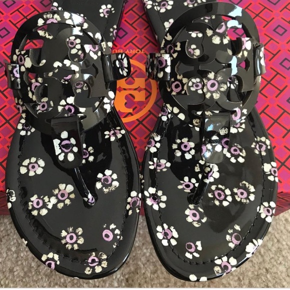 Tory Burch Shoes - TORY BURCH Patent floral logo sandal NWT 8 only
